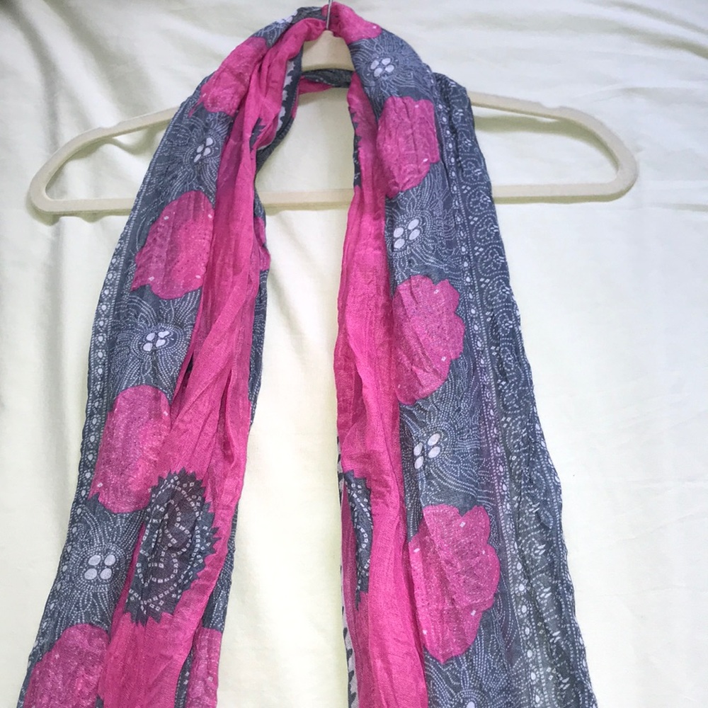 Pink and gray scarf